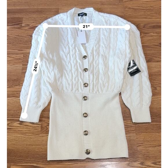 Retrofête  ivory cable knit DRESS TALA retro party size M - Picture 7 of 14